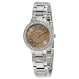 Fossil Virginia Taupe Dial Silver Steel Strap Watch for Women - ES4147