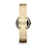 Fossil Virginia White Dial Gold Steel Strap Watch for Women - ES3283