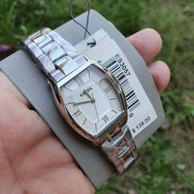 Fossil Wallace Silver Dial Silver Steel Strap Watch for Women - ES3174