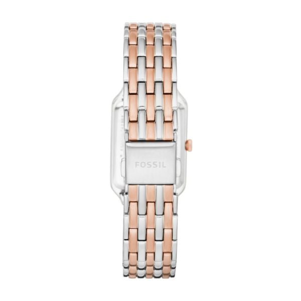 Fossil Raquel Three Hand White Dial Two Tone Steel Strap Watch For Women - ES5222