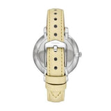 Fossil Jacqueline Three-Hand White Dial Yellow Leather Strap Watch for Women - ES4812