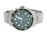 Fossil FB-03 Chronograph Green Dial Silver Steel Strap Watch for Men - FS5726