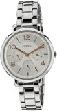 Fossil Jacqueline Multifunction White Dial Silver Steel Strap Watch for Women - ES3738