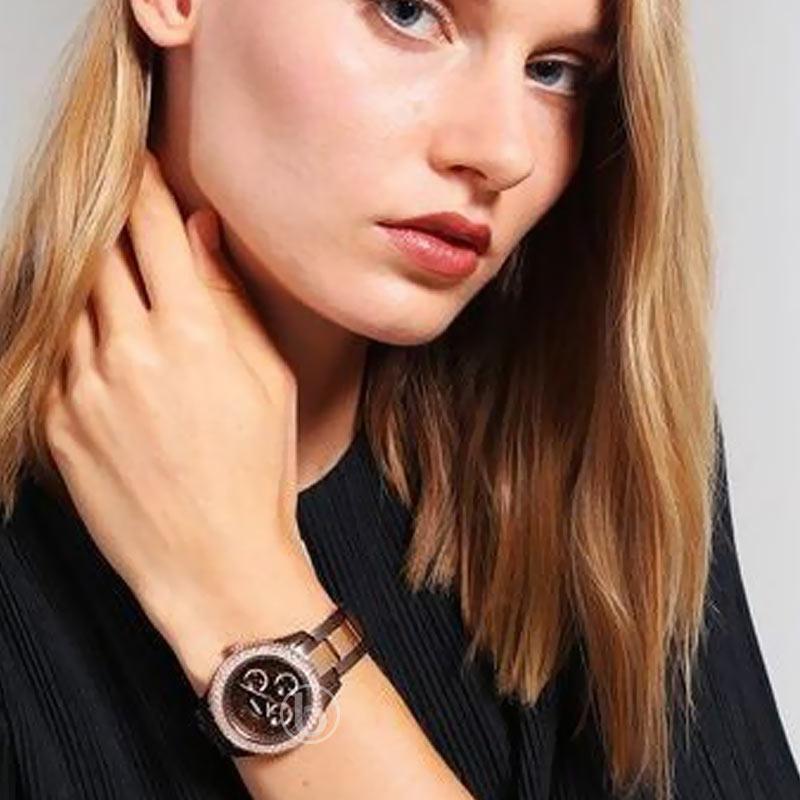 Fossil Stella Multifunction Brown Dial Two Tone Steel Strap Watch for Women - ES4079