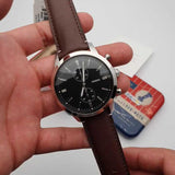 Fossil Townsman Chronograph Black Dial Brown Leather Strap Watch for Men  - FS5280