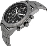 Fossil Dean Chronograph Black Dial Black Steel Strap Watch for Men - FS4721