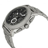 Fossil Machine Chronograph Black Dial Silver Steel Strap Watch for Men - FS4776