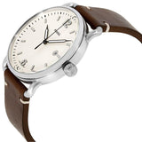 Fossil The Commuter White Dial Brown Leather Strap Watch for Men - FS5275