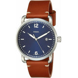 Fossil Commuter Blue Dial Blue Leather Strap Watch for Men - FS5325