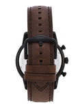 Fossil Townsman Chronograph Black Dial Brown Leather Strap Watch for Men - FS5437