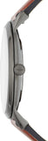 Fossil The Minimalist 3H Grey Dial Brown Leather Strap Watch for Men - FS5479