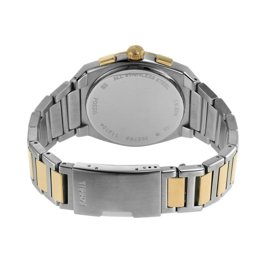 Fossil Everett Chronograph Gold Dial Two Tone Steel Strap Watch for Men - FS5796