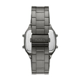 Fossil Retro Digital Black Dial Black Steel Strap Watch for Men - FS5846