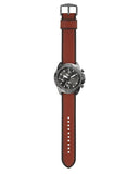 Fossil Bronson Chronograph Grey Dial Brown Leather Strap Watch for Men - FS5855