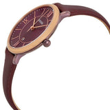 Fossil Jacqueline Burgundy Dial Burgundy Leather Strap Watch for Women  - ES4099