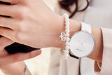 Calvin Klein Full Moon White Dial White Leather Strap Watch for Women - K8Y231L6