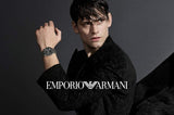 Emporio Armani Meccanico Skeleton Black Dial Black Leather Strap Watch For Men - AR60046