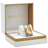 Versace Medusa Lock Icon Quartz White Dial Blue Leather Strap Watch for Women - VEDW00419