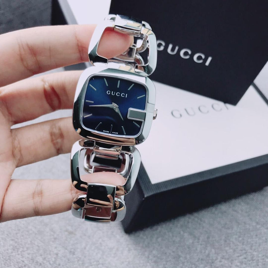 Gucci G Gucci Blue Dial Silver Steel Strap Watch For Women - YA125405