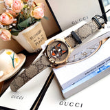 Gucci G-Timeless Brown Dial Brown Leather Strap Unisex Watch - YA1264057