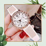 Guess Swirl Quartz Silver Dial White Rubber Strap Watch For Women - W1096l2