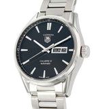 Tag Heuer Carrera Calibre 5 Automatic Black Dial Silver Steel Strap Watch for Men - WAR201A.BA0723