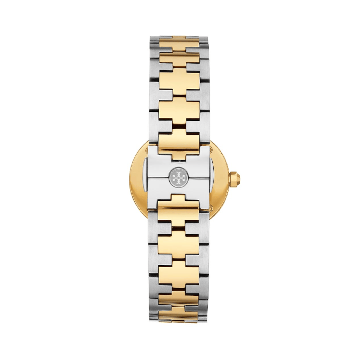 Tory Burch Reva Gold Dial Two Tone Steel Strap Watch for Women - TBW4027