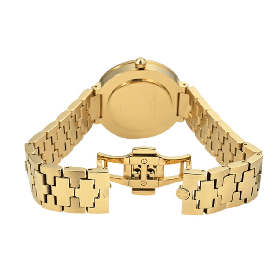 Tory Burch Reva Gold Dial Gold Steel Strap Watch for Women - TBW4025