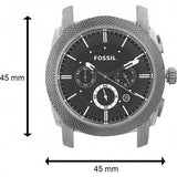 Fossil Machine Chronograph Black Dial Silver Steel Strap Watch for Men - FS4776