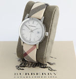 Burberry The City White Dial Brown Leather Strap Watch for Women - BU9113