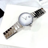 Movado Edge Silver Dial Silver Steel Strap Watch for Women - 3680012