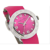 Marc Jacobs Amy Pop Pink Dial Pink Leather Strap Watch for Women - MBM1286