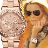 Michael Kors Dylan Rose Gold Rose Gold Steel Strap Watch for Women - MK5586