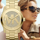 Michael Kors Runway Gold Dial Gold Steel Strap Watch for Women - MK5706