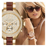 Michael Kors Wren Gold Dial Two Tone Steel Strap Watch for Women - MK6294