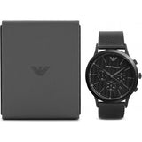 Emporio Armani Renato Chronograph Black Dial Black Mesh Bracelet Watch For Men - AR2498