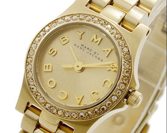 Marc Jacobs Henry Gold Dial Gold Steel Strap Watch for Women - MBM3277