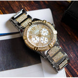 Guess watch W0799G4 with gold and diamond accents