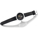 Tommy Hilfiger Spencer Skeleton Black Dial Black Leather Strap Watch for Men - 1791641