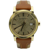 Burberry The City Gold Dial Brown Leather Strap Watch for Women - BU9133