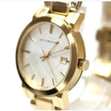 Burberry The City Silver Dial Gold Steel Strap Unisex Watch - BU9003