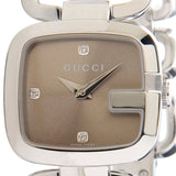 Gucci G Gucci Brown Dial Silver Steel Strap Watch For Women - YA125503