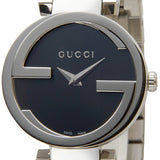 Gucci Interlocking G Quartz Black Dial Black Steel Strap Watch For Women - YA133502