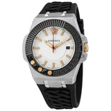 Versace Chain Reaction Quartz White Dial Black Rubber Strap Watch for Men - VEDY00219