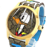 Gucci G Timeless Disney Donald Duck Brown Dial Brown Leather Strap Watch For Women - YA1264167