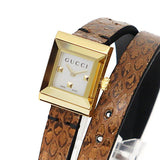 Gucci G Frame White Dial Brown Leather Strap Watch For Women - YA128523