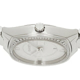 Gucci GG2570 Diamonds White Dial Silver Steel Strap Watch For Women - YA142506