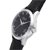 Gucci G Timeless Quartz Black Dial Black Leather Strap Watch for Men - YA126413