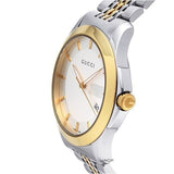 Gucci G Timeless Silver Dial Two Tone Steel Strap Watch For Men - YA126409