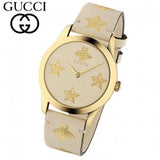 Gucci G Timeless White Dial White Leather Strap Watch For Women - YA1264096